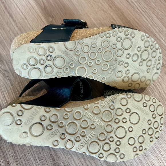 Mephisto Lissandra Comfort Wedge Sandals Women Size 36 US 6 Black Adjustable - Picture 7 of 7